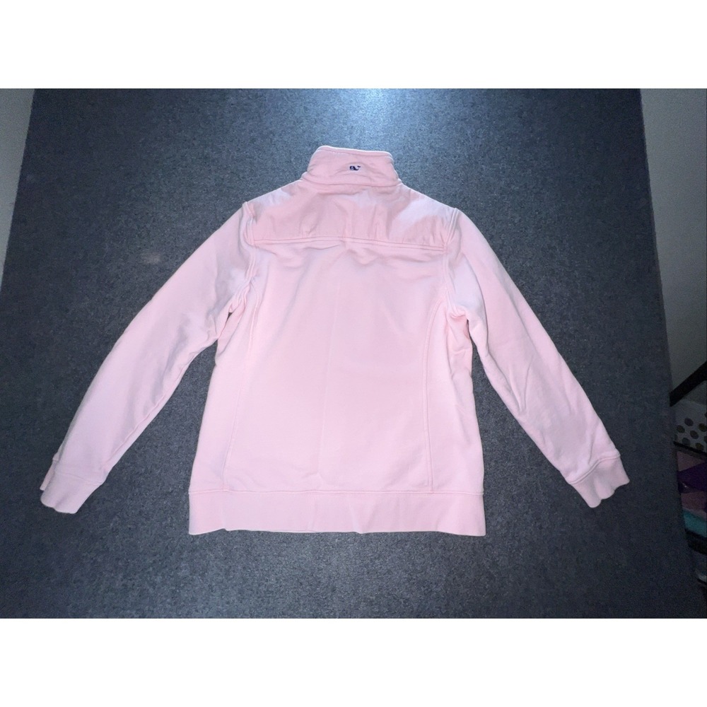 Vineyard Vines Pullover Womens M Pink Quarter Zip Fleece 100% Cotton Sweatshirt - Picture 10 of 11